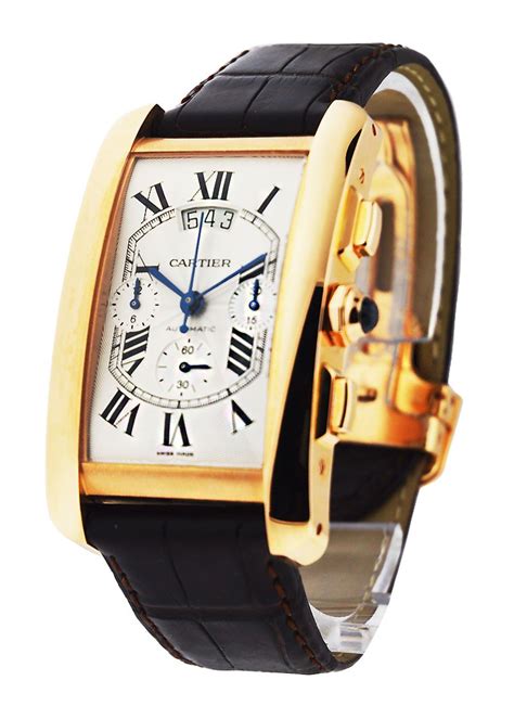 cartier tank americaine xl rose gold chronograph|cartier french tank watch.